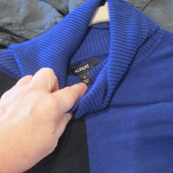 Alfani Tneck Poncho-sweater colorblock oversized S - Picture 3 of 3